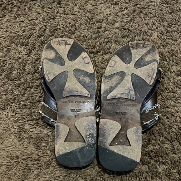 Mark Nason Los Angelos Made In Italy Dark Brown Leather Sandals w/ Dragon Design main image 4